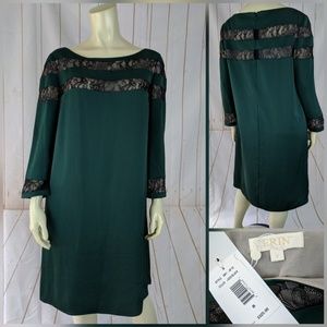 Erin Featherston Dress 8 New Jade Black Lace Lined